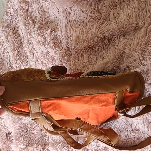 Boho quilt style faux leather adjustable backpack - Picture 8 of 8